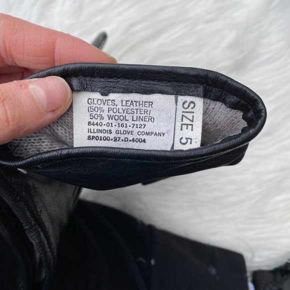 Illinois Glove Company Genuine Leather Winter Gloves Black - Picture 3 of 3